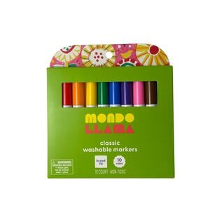 Mondo Llama Classic Washable Markers 10 Count Broad Tip Non Toxic